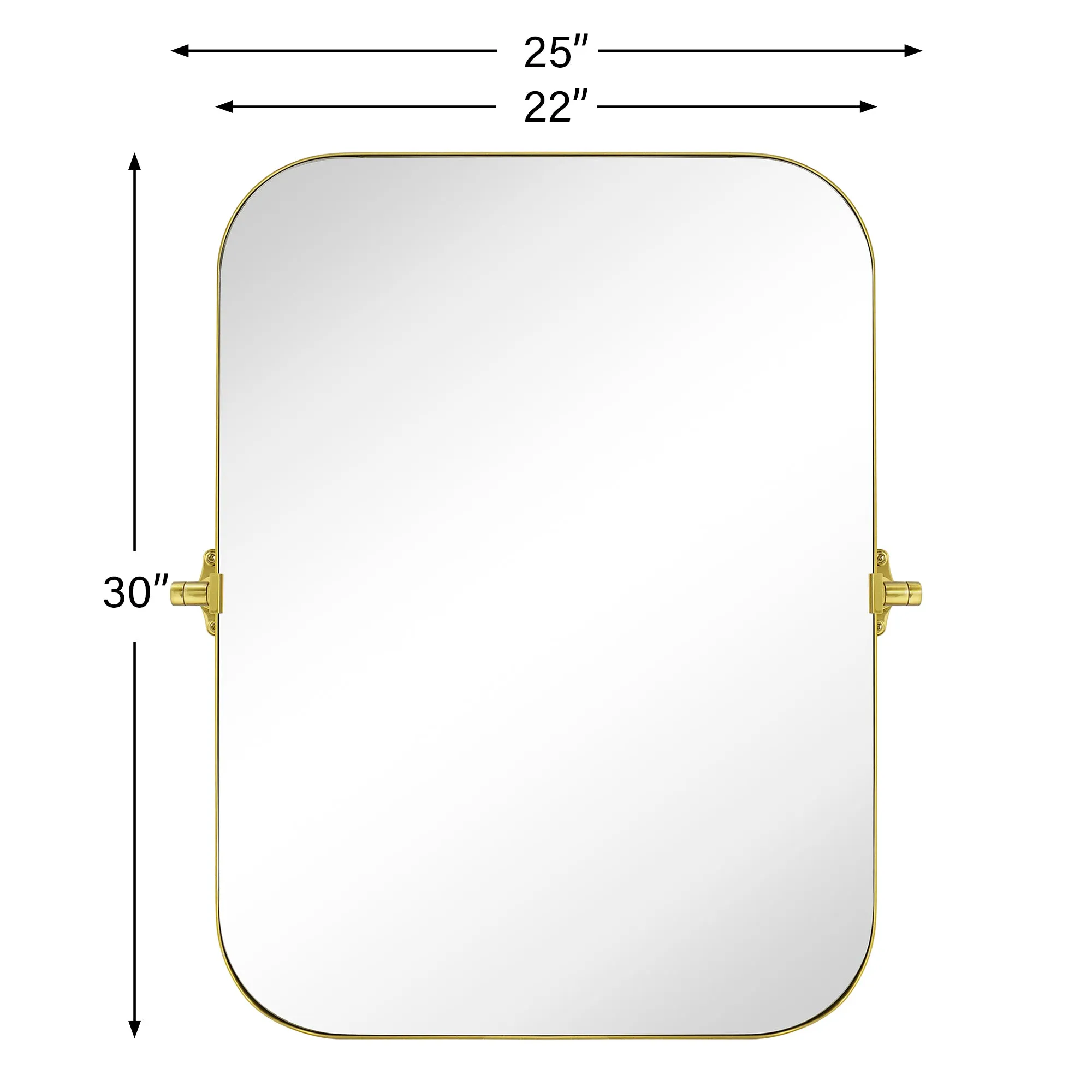 Rectangular Stainless Steel Framed Pivoting Wall Mounted Bathroom Vanity Mirror